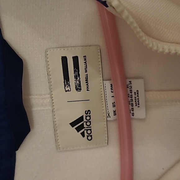 Adidas, sz L, women's cream colour block lightweight hooded zip up - Picture 2 of 4
